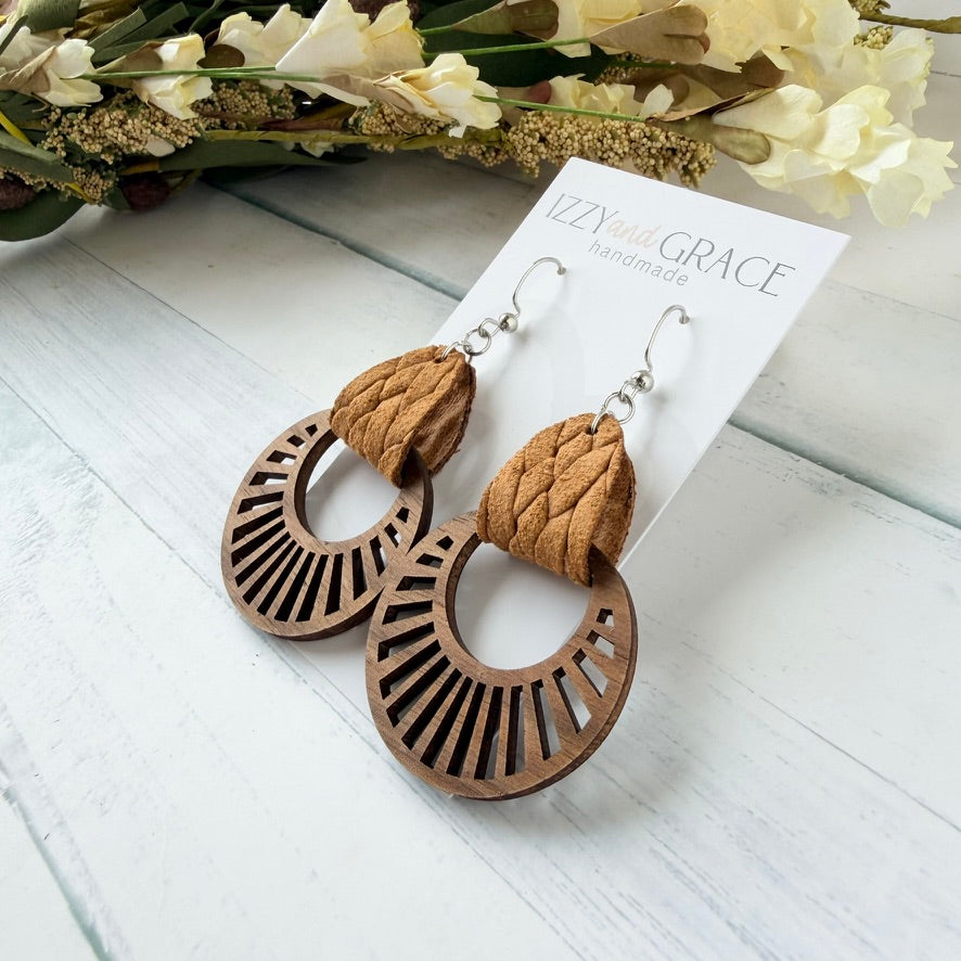 Radial Hoop Earrings | Mustard Braid