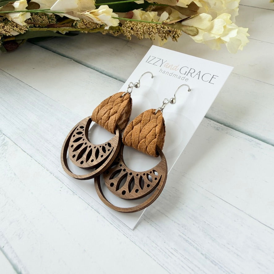 Boho Hoop Earrings | Mustard Knotted Braid