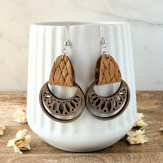 Boho Hoop Earrings | Mustard Knotted Braid