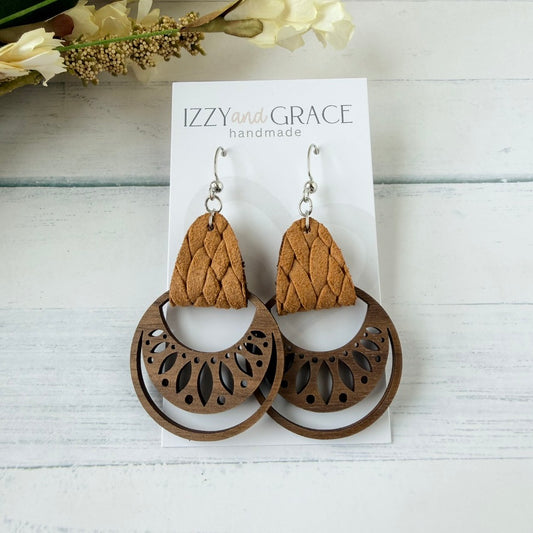Boho Hoop Earrings | Mustard Knotted Braid