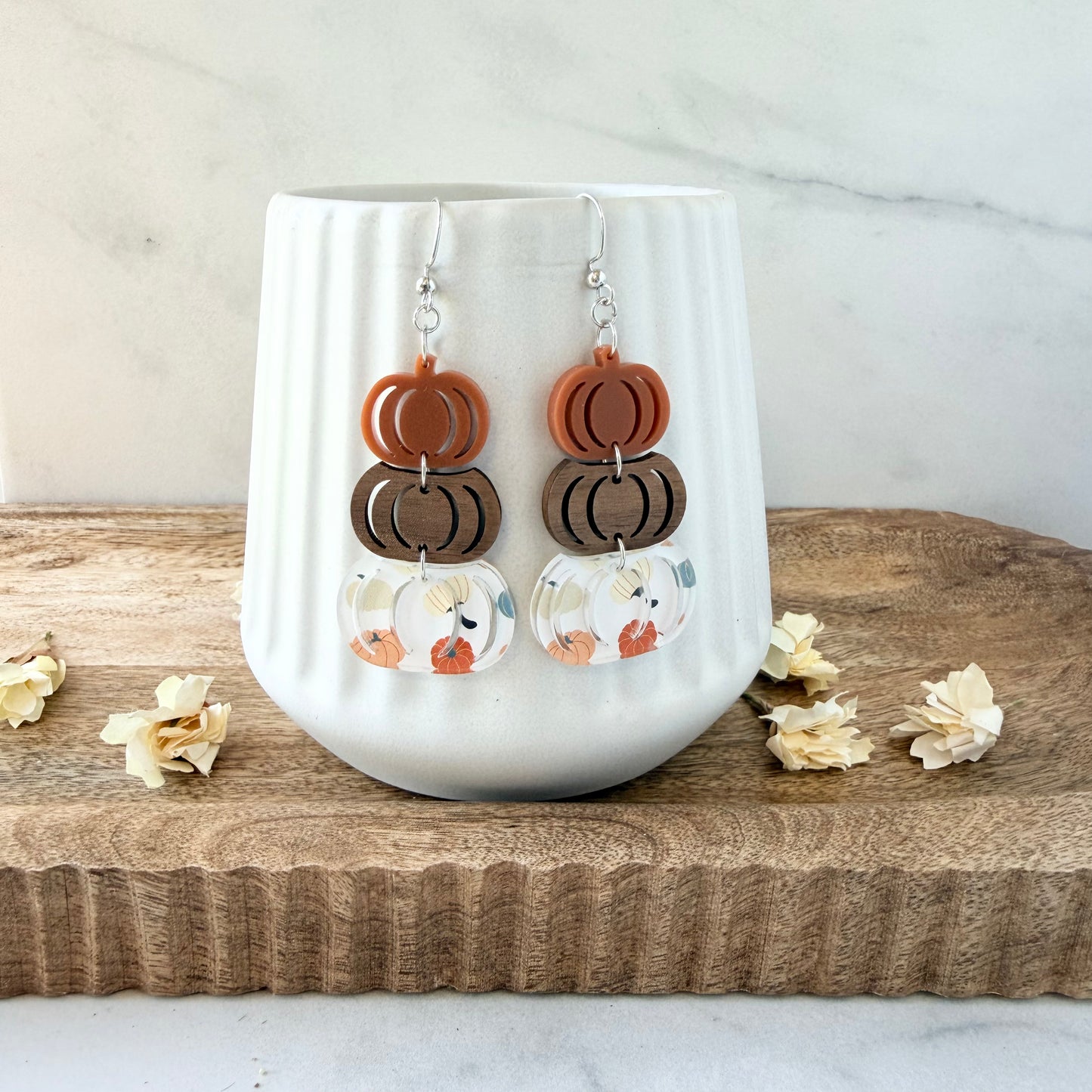 Pumpkin Stack Earrings | Orange